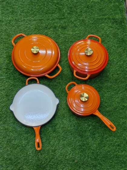 7pcs Enamel Cast iron cooking pots