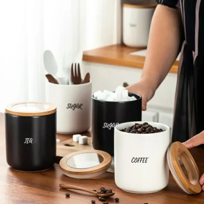 3pc Ceramic Sugar/Coffee & Tea Set